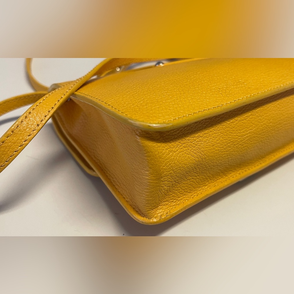 Jimmy Choo EUC Leather Crossbody/Shoulder Bag W/Cert of Auth Mustard Yellow - Picture 14 of 16